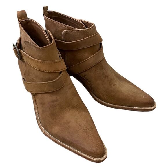 Free People Back Loop Ankle Boot in Washed Tan - Picture 7 of 13